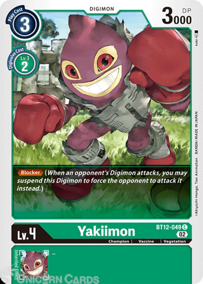 BT12049 Yakiimon Common Digimon Card BT12 Across Time