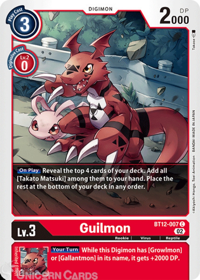 BT12-007 Guilmon :: Common Digimon Card :: BT12: Across Time ...