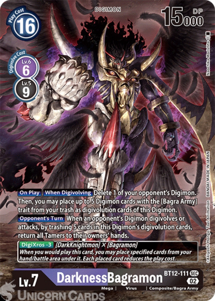 BT12 111 DarknessBagramon Secret Rare Alternative Art Digimon Card 