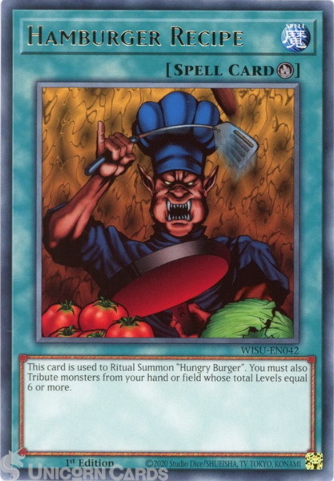 WISUEN042 Hamburger Recipe Rare 1st Edition Mint YuGiOh Card