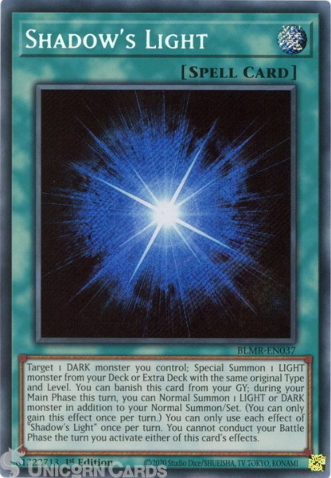 BLMREN037 Shadow's Light Secret Rare 1st Edition Mint YuGiOh Card
