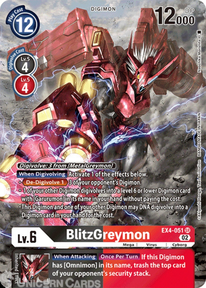 EX4051 BlitzGreymon Super Rare Alternative Art Digimon Card EX04