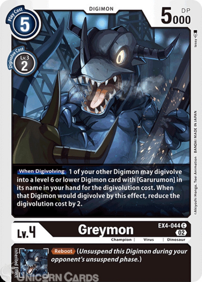 digimon cards greymon [EX1-004] (Blast Ace Double Pack Set) [Classic Collection] Official Digimon Trading Card from the Hackers Slumber set (BT23 Greymon Preview for Starter Deck