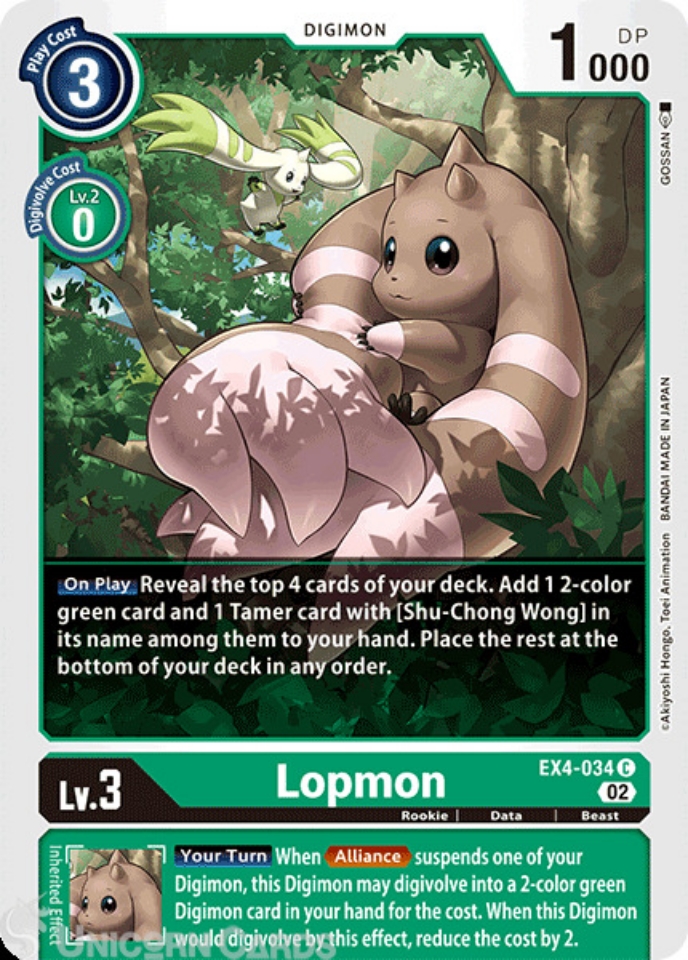 EX4-034 Lopmon :: Common Digimon Card :: EX04: Alternative Being