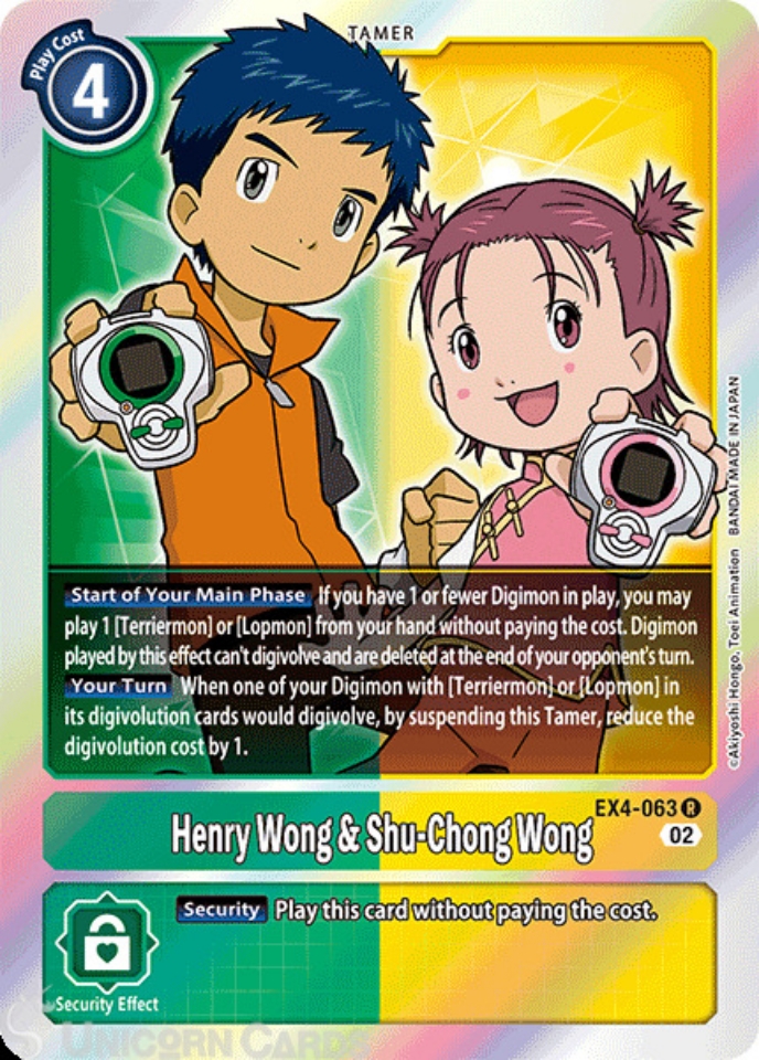 EX4063 Henry Wong & ShuChong Wong Rare Digimon Card EX04