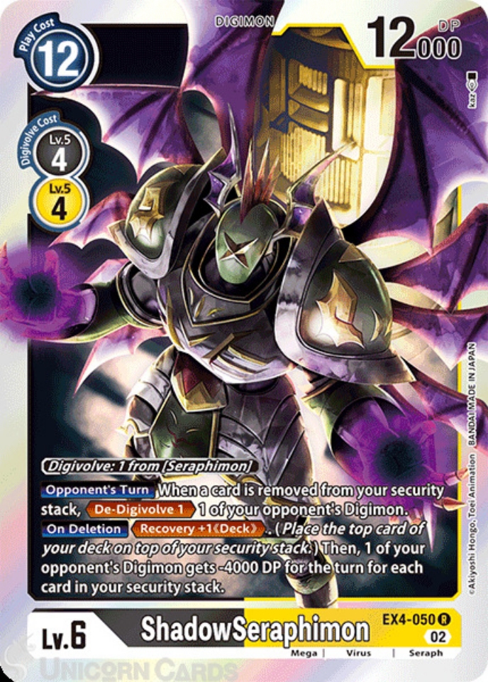 EX4050 ShadowSeraphimon Rare Digimon Card EX04 Alternative