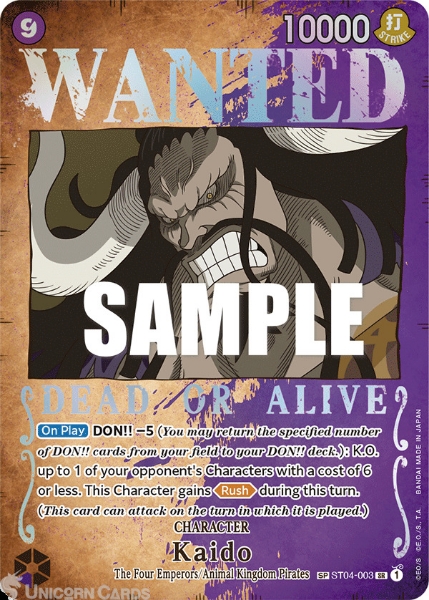 ST04-003 Kaido (Wanted Poster) :: Super Rare One Piece TCG Card :: OP03 ...