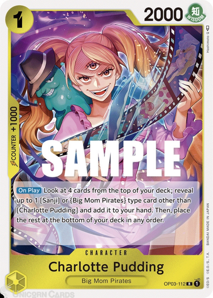 OP03112 Charlotte Pudding Rare One Piece TCG Card OP03 Pillars