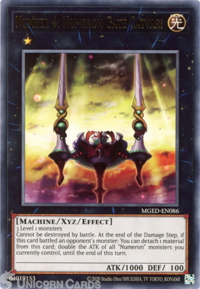 MGED-EN086 Number 4: Numeron Gate Catvari Rare UNL Edition Mint YuGiOh ...