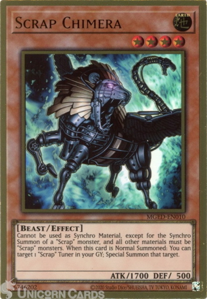 MGED-EN010 Scrap Chimera Premium Gold Rare UNL Edition Mint YuGiOh