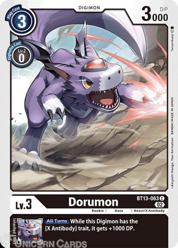 BT13-063 Dorumon :: Common Digimon Card :: BT-13: Versus Royal Knights ...