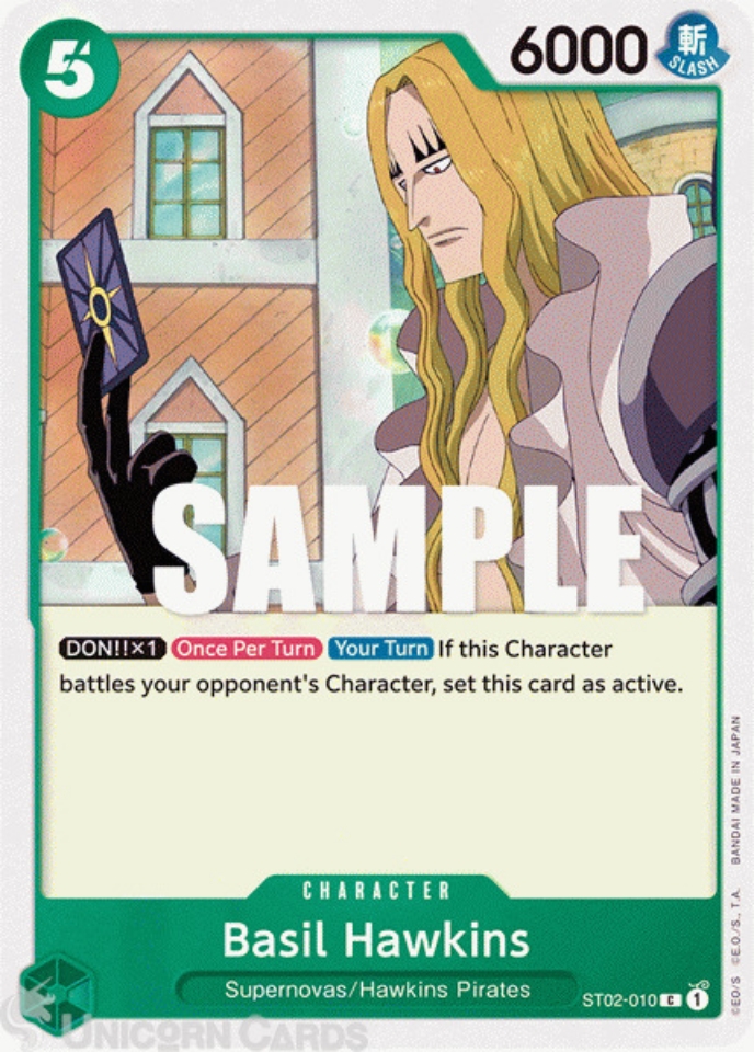 ST02010 Basil Hawkins Common One Piece TCG Card ST02 Starter