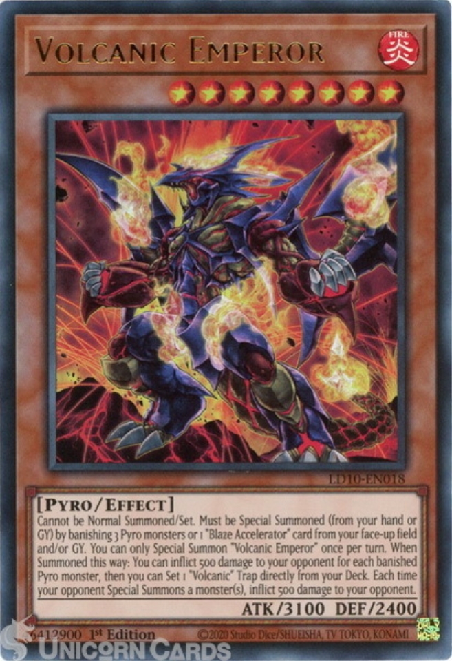 LD10-EN018 Volcanic Emperor :: Ultra Rare 1st Edition Mint YuGiOh