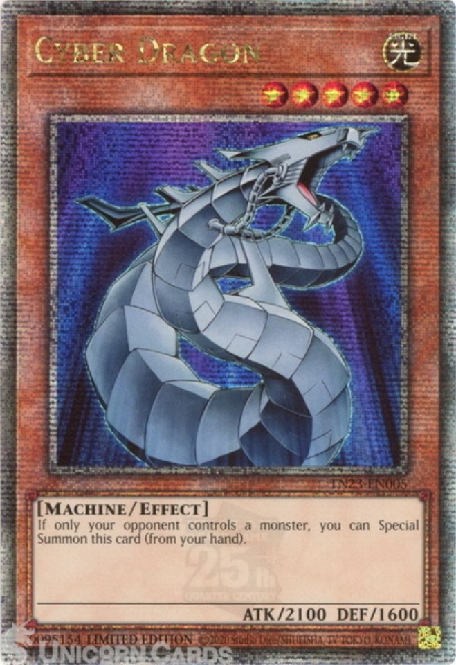 thumbnail image 2 of Yu-Gi-Oh! TN23-EN005 Cyber Dragon Quarter Century Secret Rare Card - Limited Edition, Near Mint 2 of 4