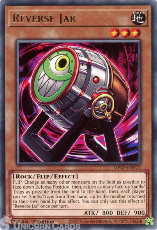 MP23-EN077 Reverse Jar :: Rare 1st Edition YuGiOh Card:: Unicorn Cards -  YuGiOh!, Pokemon, Digimon and MTG TCG Cards for Players and Collectors.