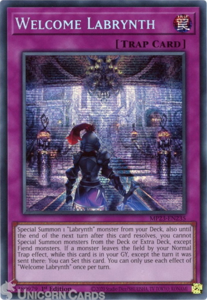 MP23-EN235 Welcome Labrynth :: Prismatic Secret Rare 1st Edition YuGiOh ...