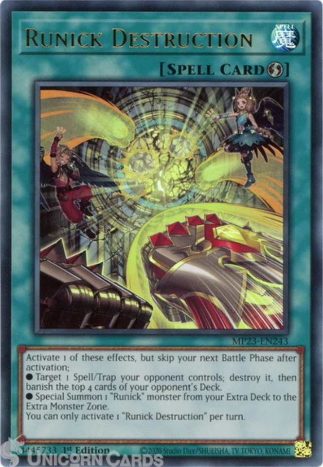 MP23-EN243 Runick Destruction :: Ultra Rare 1st Edition YuGiOh Card ...