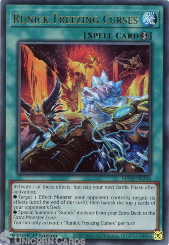 MP23-EN245 Runick Freezing Curses :: Ultra Rare 1st Edition YuGiOh Card ...