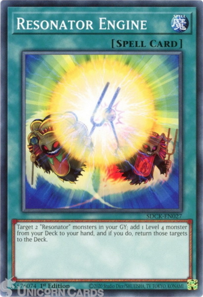 SDCKEN027 Resonator Engine Common 1st Edition YuGiOh Card Unicorn