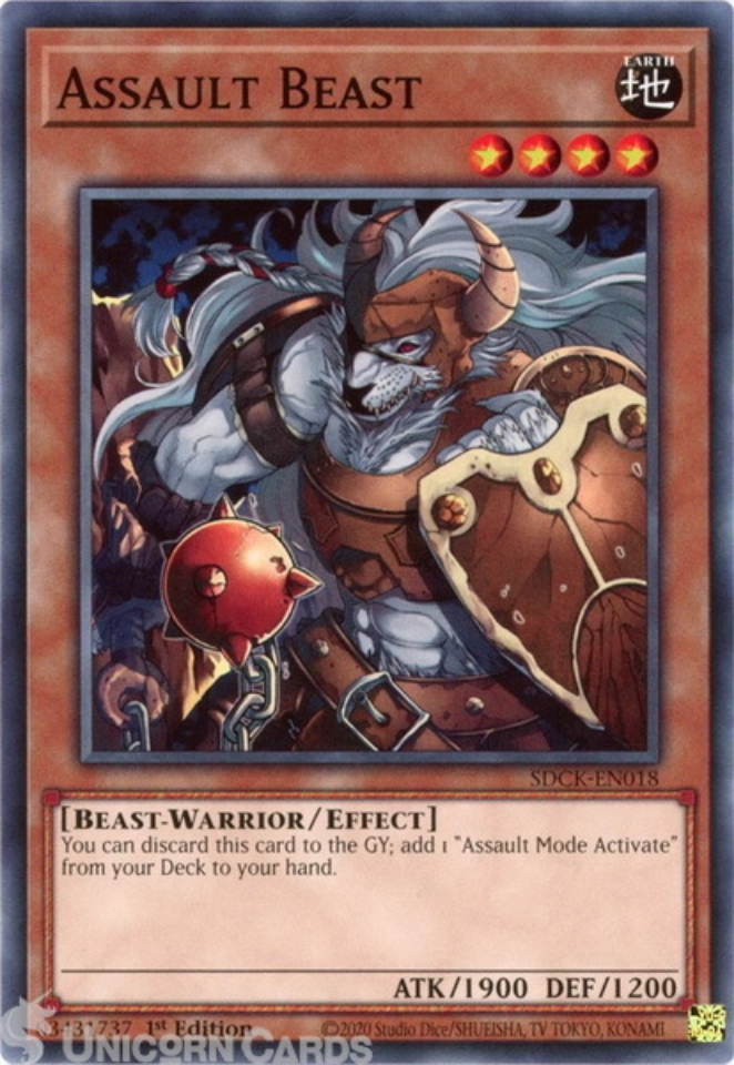 SDCK-EN018 Assault Beast :: Common 1st Edition YuGiOh Card:: Unicorn ...
