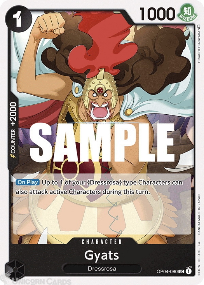 OP04080 Gyats One Piece TCG Card Unicorn Cards YuGiOh