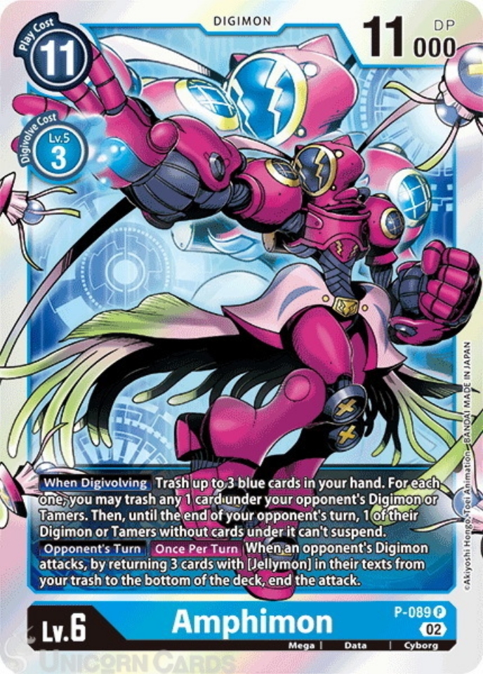 P 089 Amphimon: Promo Foil Digimon Card: RB01: Resurgence Booster