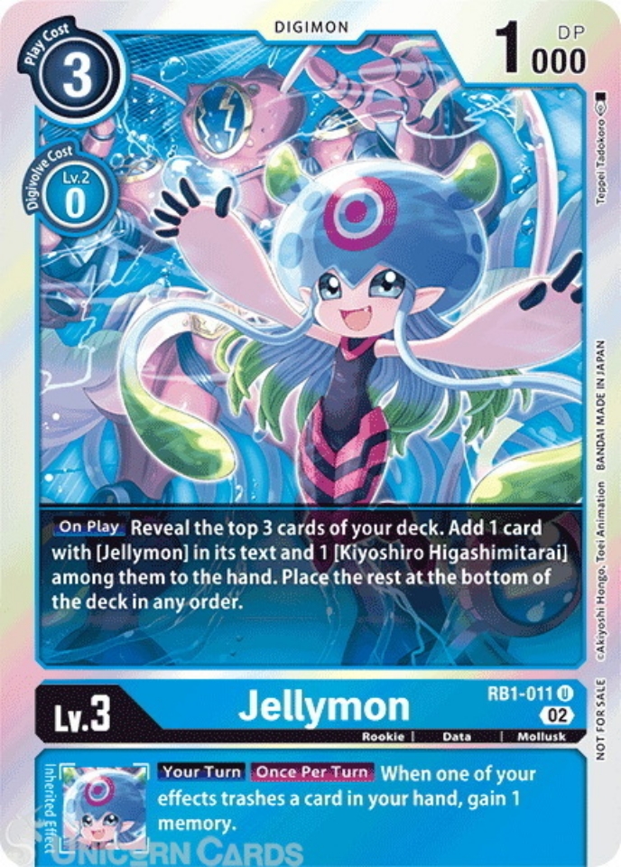 RB1 011 Jellymon: Uncommon Box Topper Digimon Card: RB01: Resurgence Booster