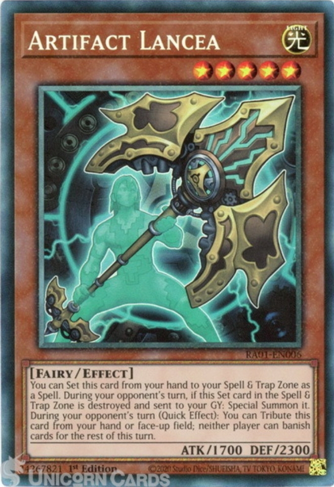 RA01-EN006 Artifact Lancea :: Collector's Rare 1st Edition YuGiOh Card ...