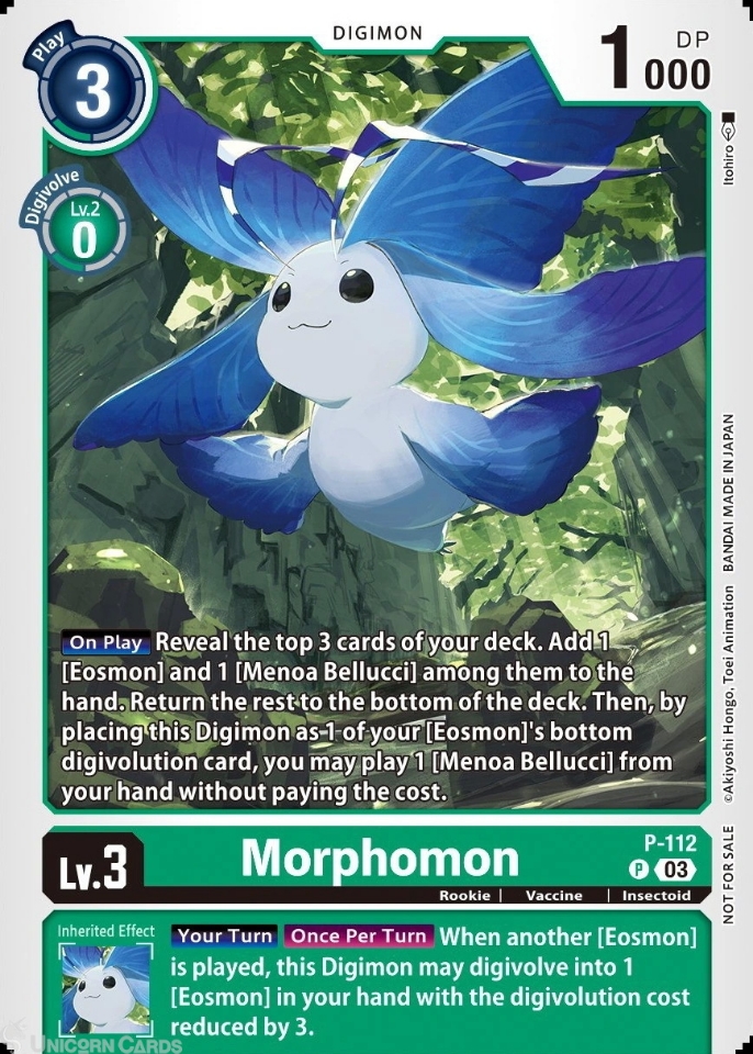 P 112 Morphomon: Promo Digimon Card: BT14: Blast Ace 3rd Anniversary Survey Pack