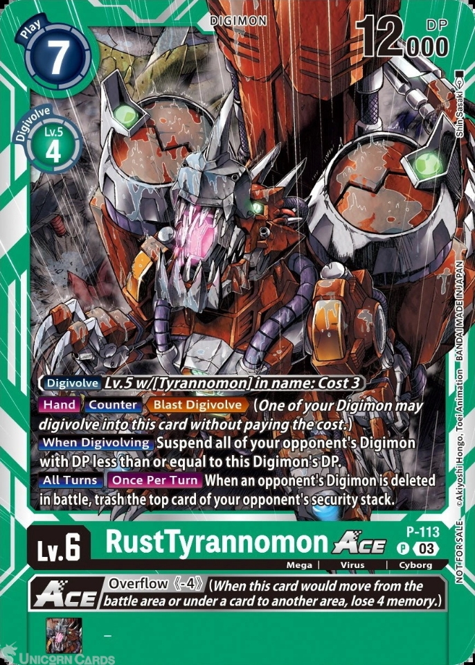 P 113 RustTyrannomon ACE: Promo Digimon Card: BT14: Blast Ace 3rd Anniversary Survey Pack
