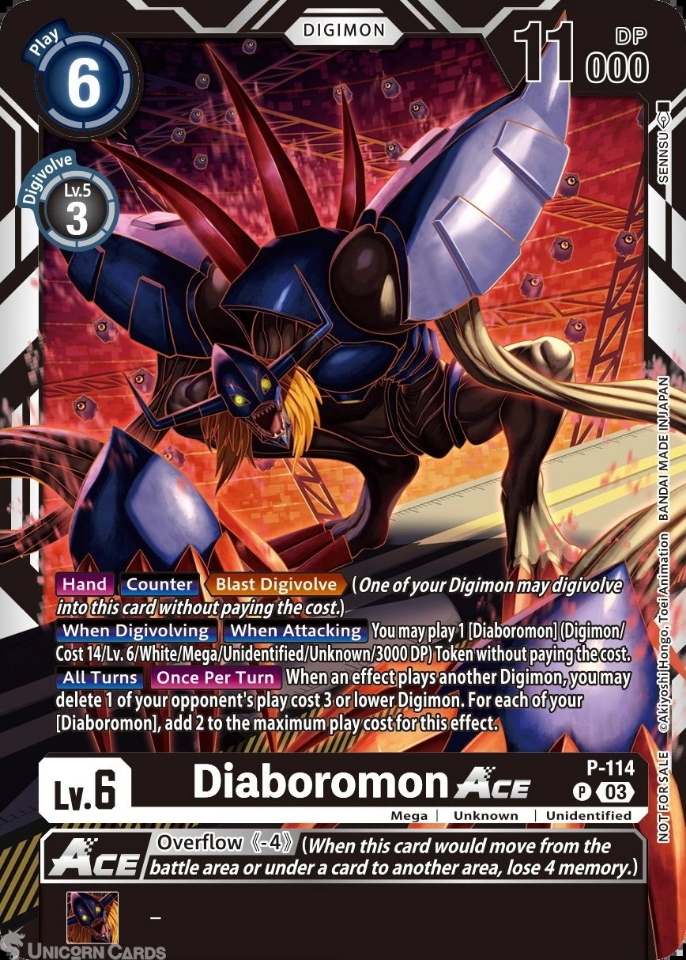 P 114 Diaboromon ACE: Promo Digimon Card: BT14: Blast Ace 3rd Anniversary Survey Pack