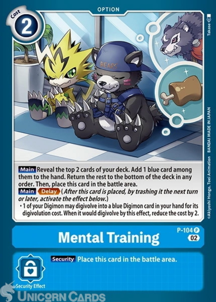 P-104 Mental Training :: Promo Box Topper Digimon Card :: BT14: Blast ...