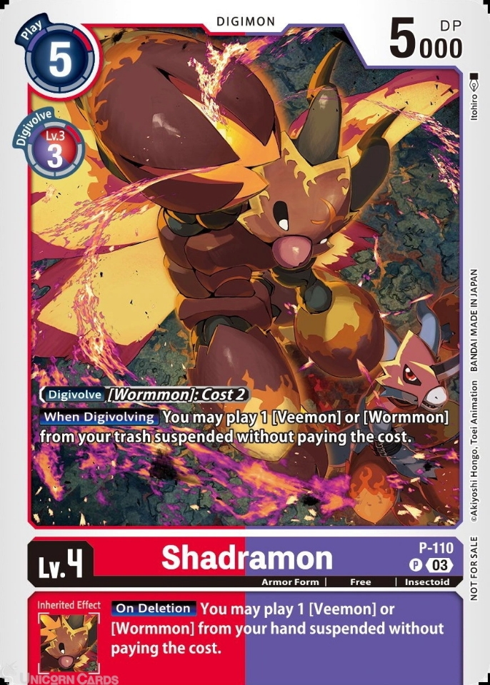P110 Shadramon Promo Digimon Card BT14 Blast Ace 3rd