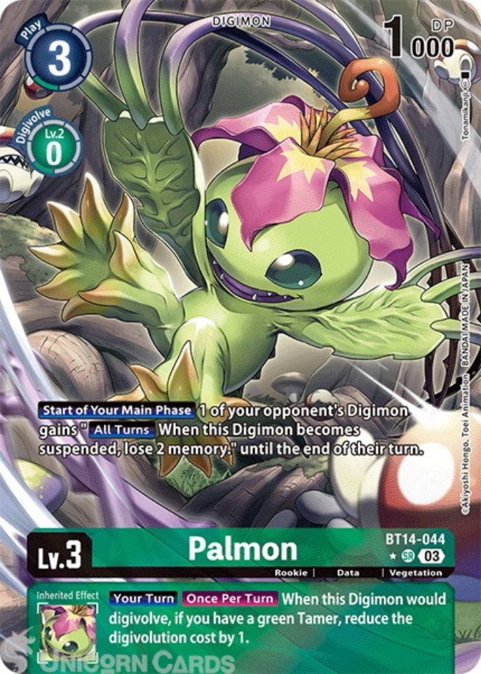 BT14-044 Palmon :: Super Rare Alternative Art Digimon Card :: BT14 ...