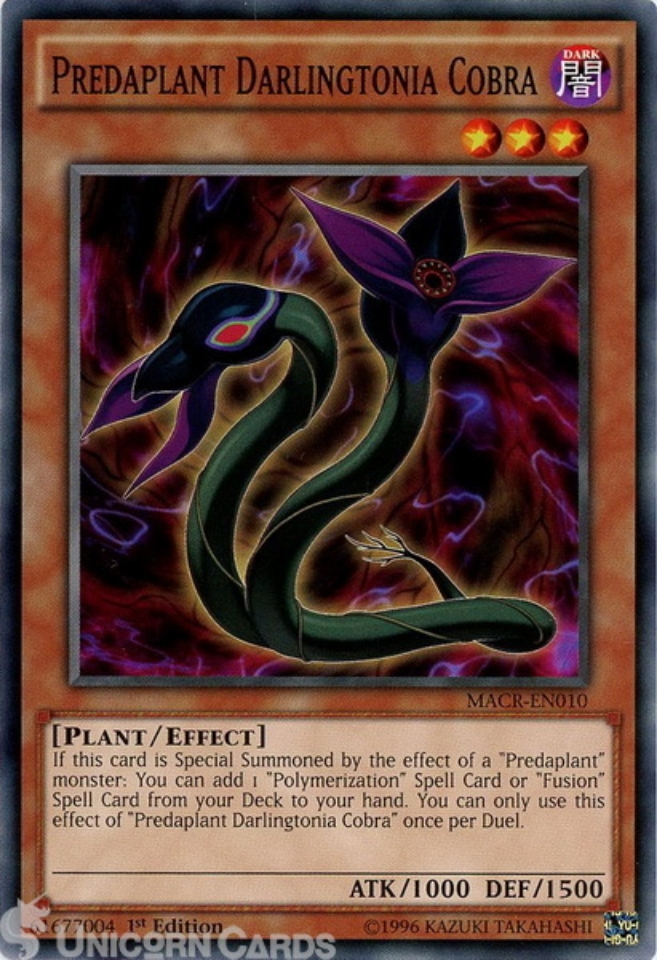 MACR-EN010 Predaplant Darlingtonia Cobra Common 1st Edition Mint Yu-Gi ...