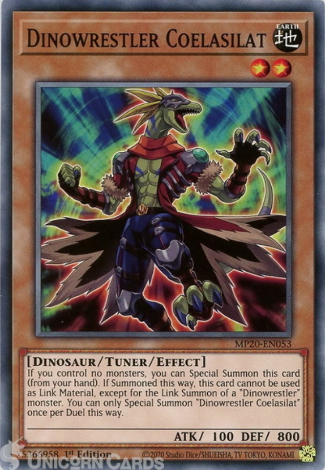 yugioh dinowrestler cards Yu-Gi-Oh! - Battles of Legend: Heroes Revenge All cards will be carefully packed for safe transit. MP20-EN053 Dinowrestler Coelasilat Common 1st