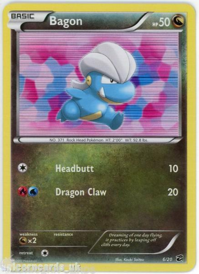 Bagon 6/20 Dragon Vault Holo Foil Pokemon Card:: Unicorn Cards - YuGiOh ...