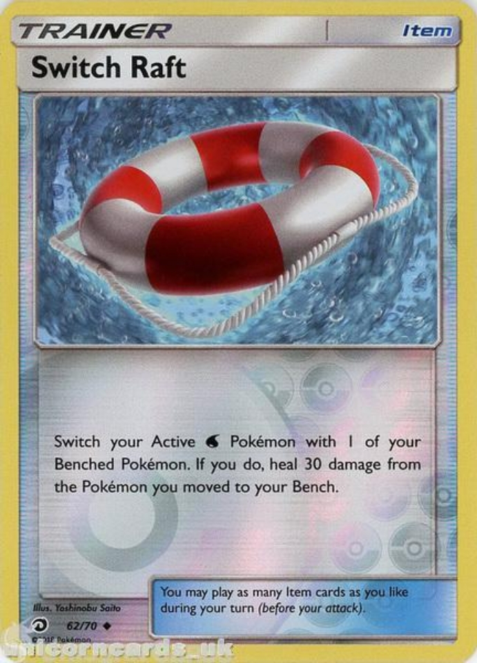 Switch Raft 62/70 Dragon Majesty Reverse Holo Mint Pokemon Card ...