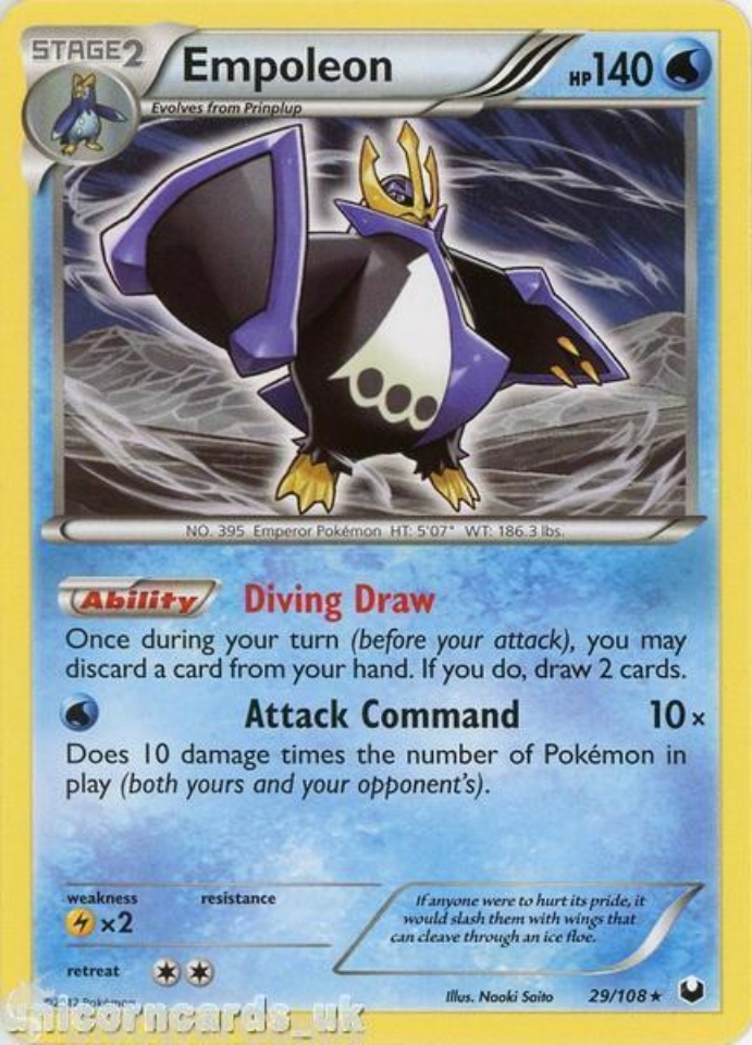 Empoleon 29/108 MCMB Rare Mint Pokemon Card:: Unicorn Cards - YuGiOh!,  Pokemon, Digimon and MTG TCG Cards for Players and Collectors.