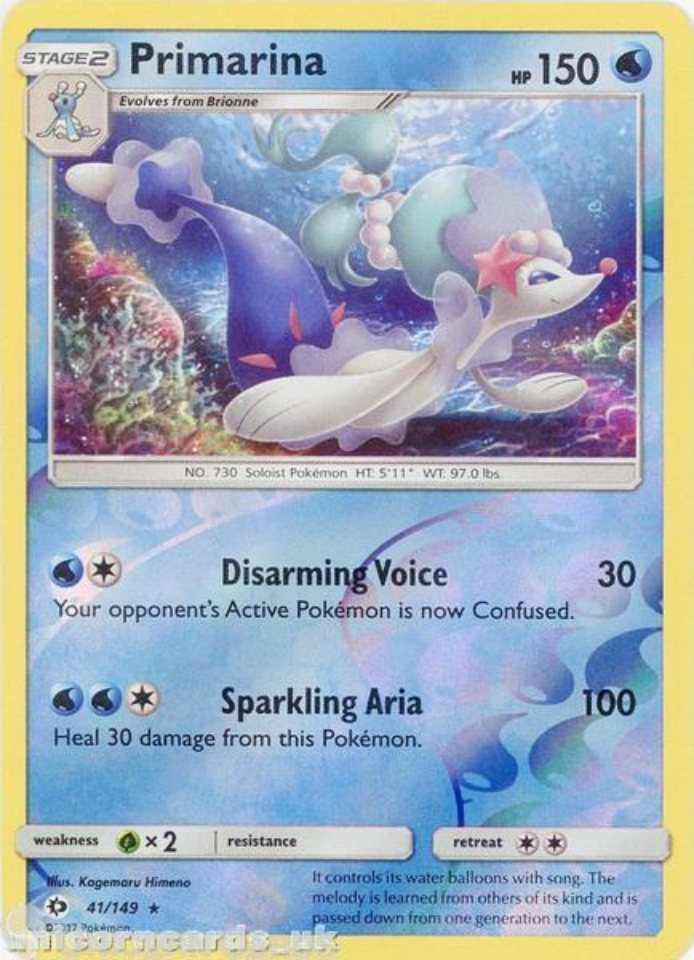 primarina pokemon cards Primarina GX Ultra Rare Sun & Moon 42/149, EX Pokemon Card main image 1