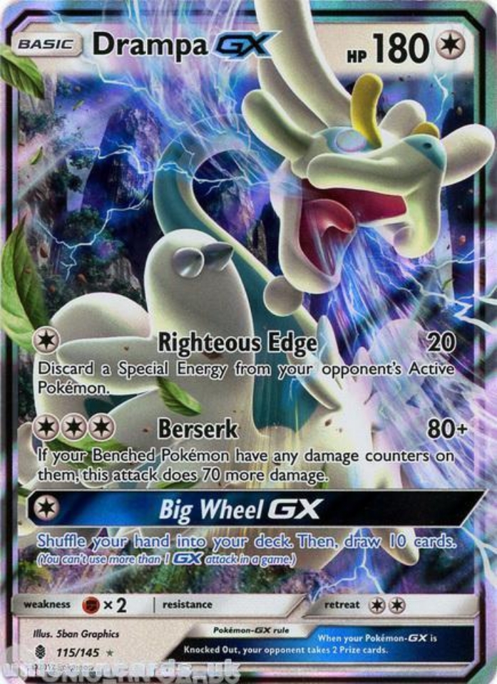 Drampa Gx 115145 Guardians Rising Ultra Rare Rare Mint Pokemon Card Unicorn Cards Yugioh 7401