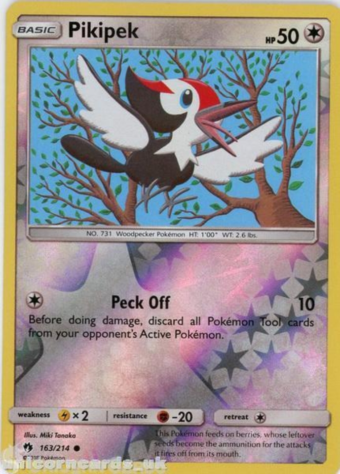pokemon pikipek card 106/149 Reverse Holo Pokmon Hit Points50 HP Form 2x Pikipek 106/149 (1 reverse