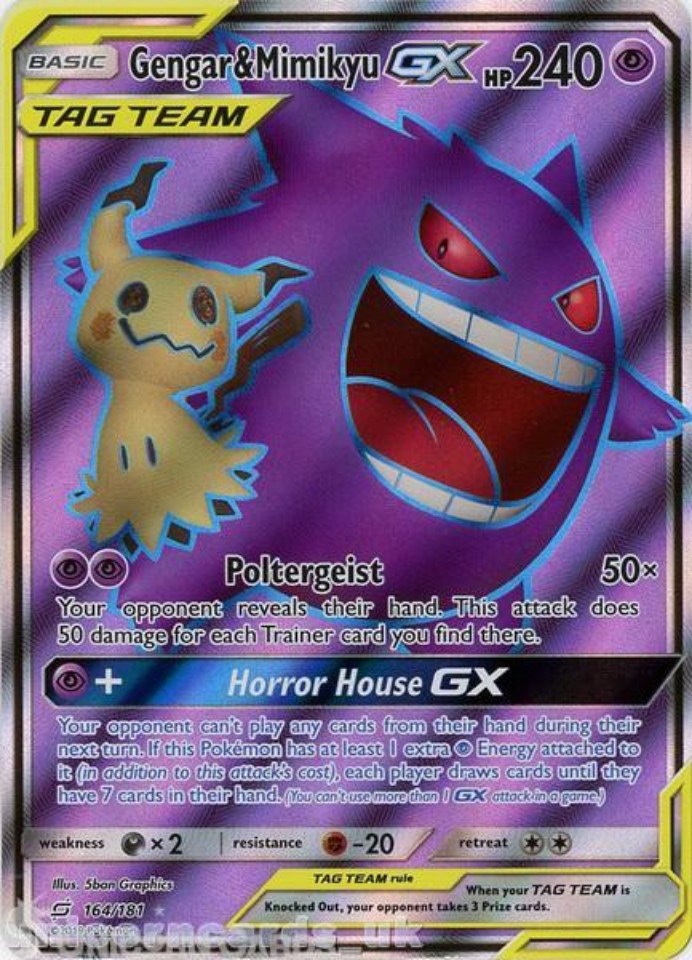 Gengar & Mimikyu Tag Team GX 164/181 Rare Ultra :: Team Up :: Mint