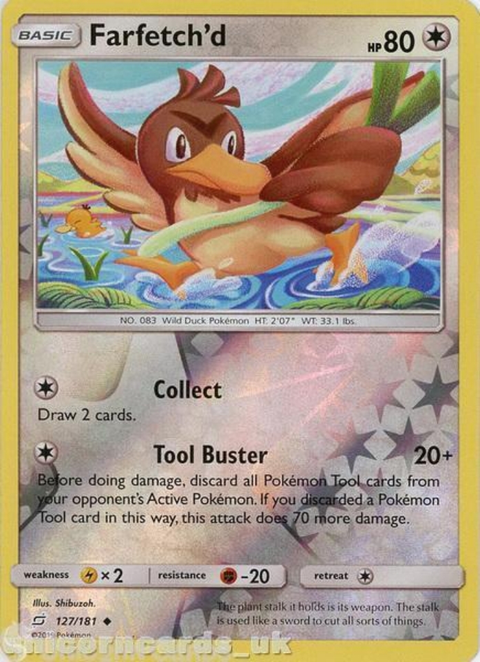 Farfetch'd 127/181 Reverse Holo Team Up Mint Pokemon Card