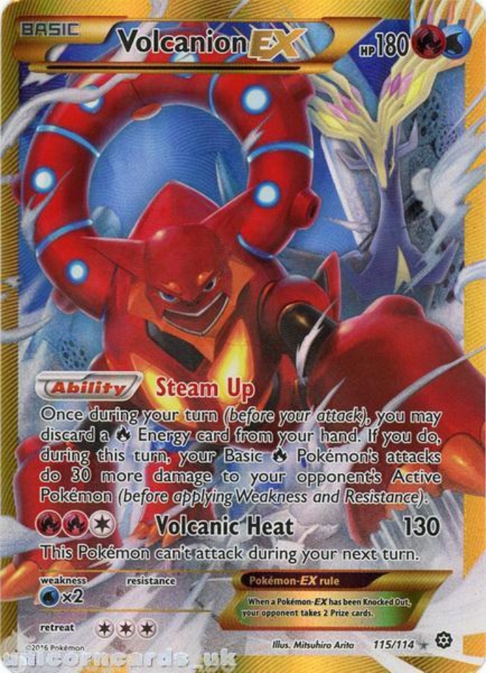 Volcanion EX 115/114 :: Steam Siege :: Rare Secret Mint Pokemon Card ...