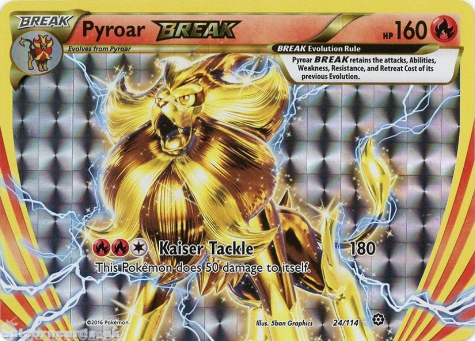 Pyroar BREAK 24/114 :: Steam Siege :: Rare BREAK Mint Pokemon Card ...