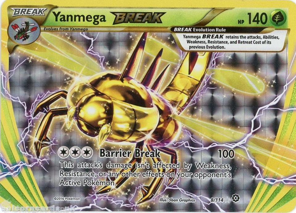 Yanmega BREAK 8/114 :: Steam Siege :: Rare BREAK Mint Pokemon Card ...