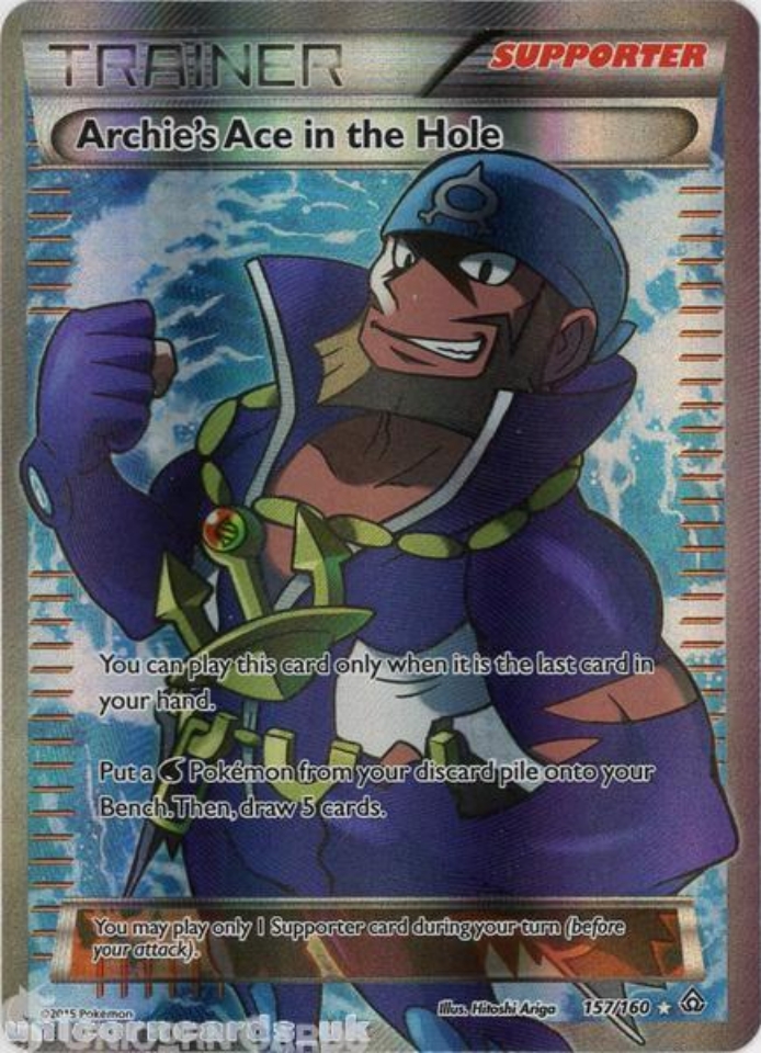 Archie's Ace in the Hole 157/160 Primal Clash Rare Ultra Mint Pokemon ...