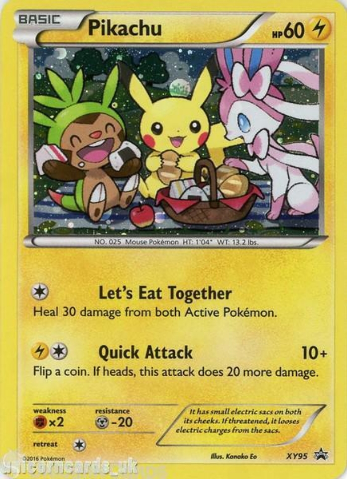 Pikachu XY95 Holo Pokemon Card:: Unicorn Cards - YuGiOh!, Pokemon ...