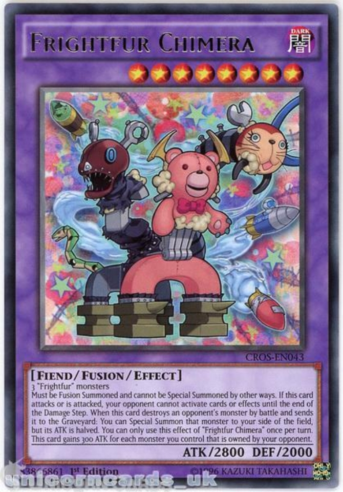 Yu-Gi-Oh! – Frightfur Chimera (CROS-EN043) – Einzelkarte, Rare, 1st Edition – Aus Crossed Souls